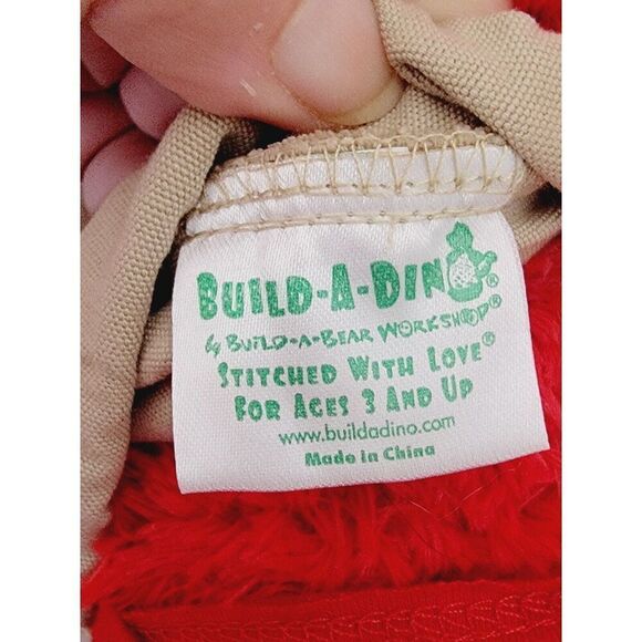 Build A Bear Workshop Red Dinosaur 2012 Raptor Plush Red Boom Shirt 16" - Picture 4 of 9